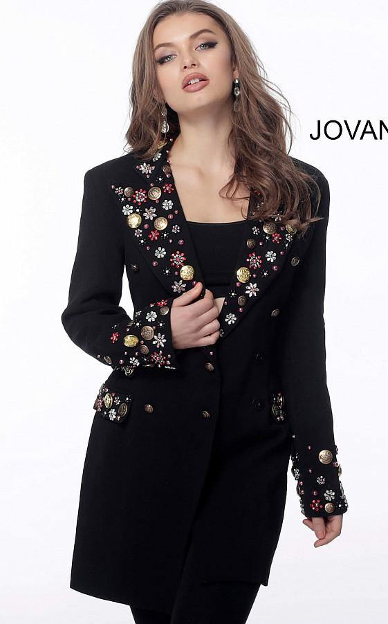 Jovani Black Multi Embellished Jacket M62121 - The Dress Outlet