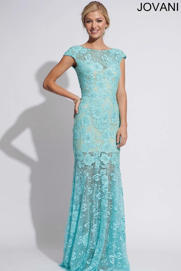 Jovani 88435 Cap Sleeve Long Prom Gown