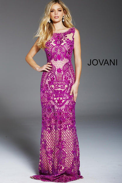 Jovani Embroidered Long Sheath Gown 48288 - The Dress Outlet