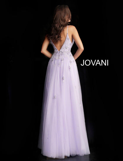 Jovani Floral Appliques Long Prom Dress 66121 - The Dress Outlet