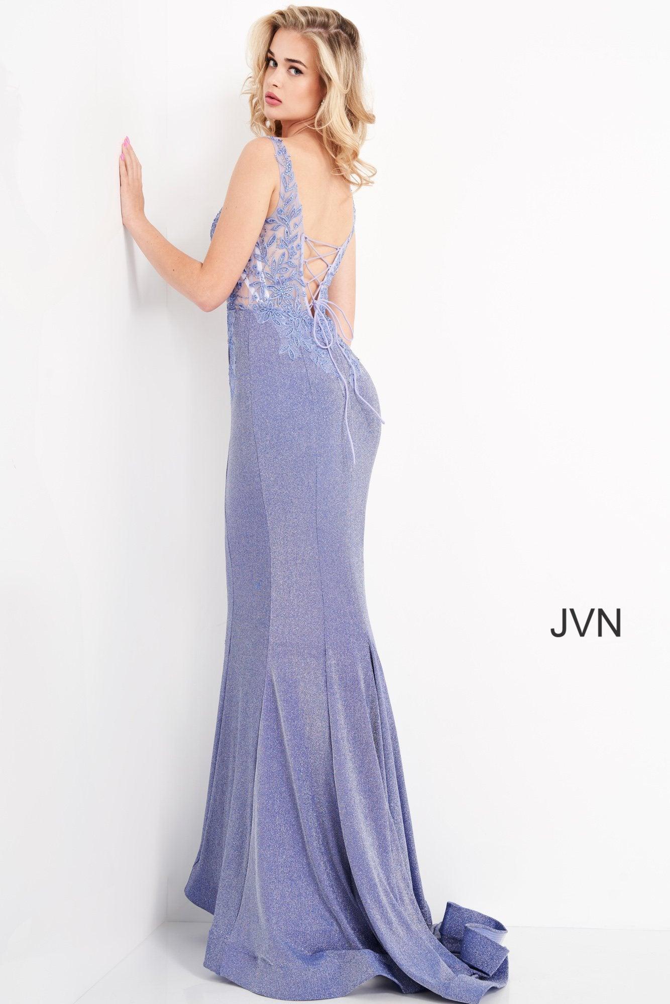 Jovani Floral Bodice Sheath Long Prom Dress 06505 - The Dress Outlet