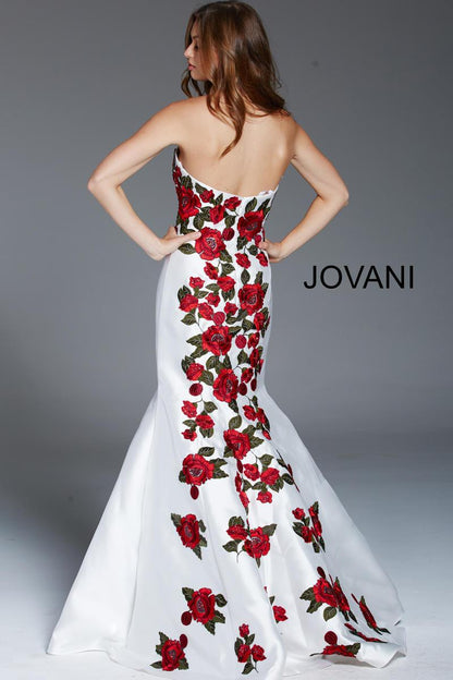 Jovani Floral Embroidered Mermaid Prom Dress 48122 - The Dress Outlet