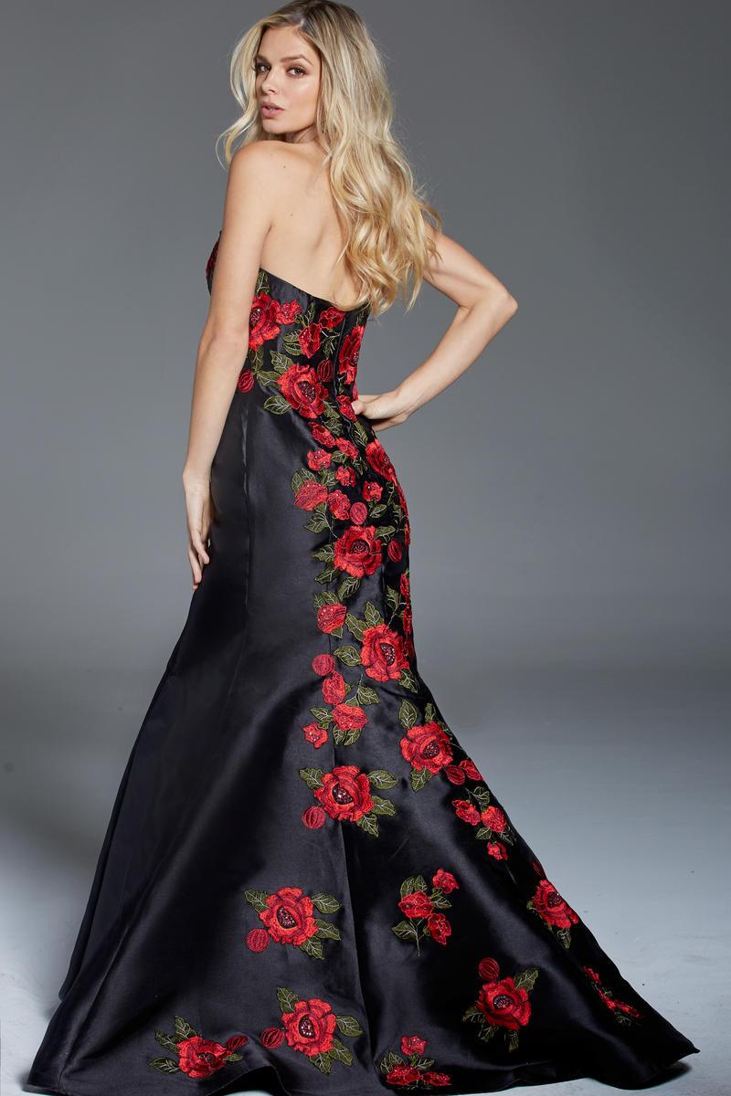 Jovani Floral Embroidered Mermaid Prom Dress 48122 - The Dress Outlet