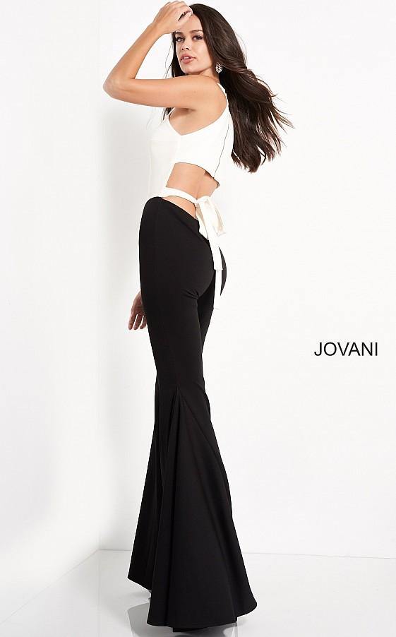 Jovani Formal Halter Flared Jumpsuit M02807 - The Dress Outlet