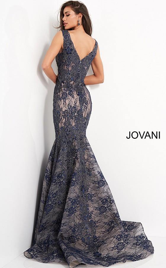 Jovani Fitted Lace Mermaid Evening Long Dress 04585 - The Dress Outlet