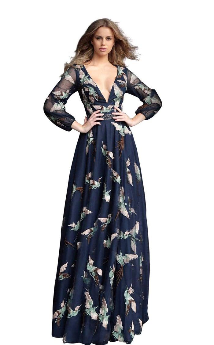 Jovani Formal Long Print Dress 55717 - The Dress Outlet