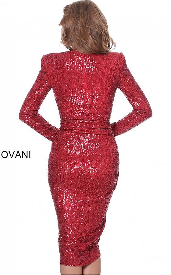 Jovani Fitted Long Sleeve Cocktail Dress 04257 - The Dress Outlet