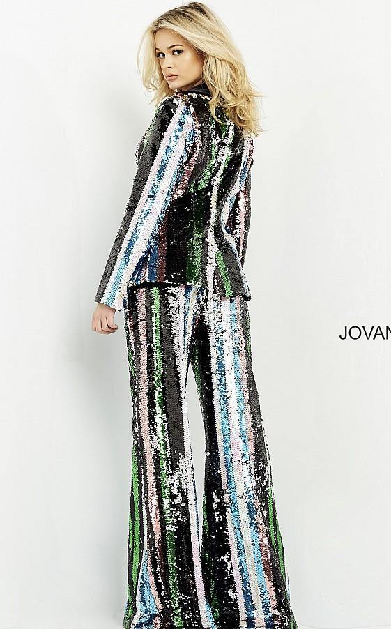 Jovani M02942 Formal Sequins Two Piece Pant Suit