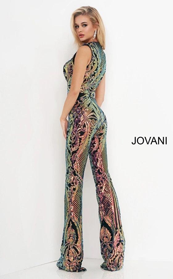 Jovani 02469 Formal Sleeveless Sequins Prom Jumpsuit