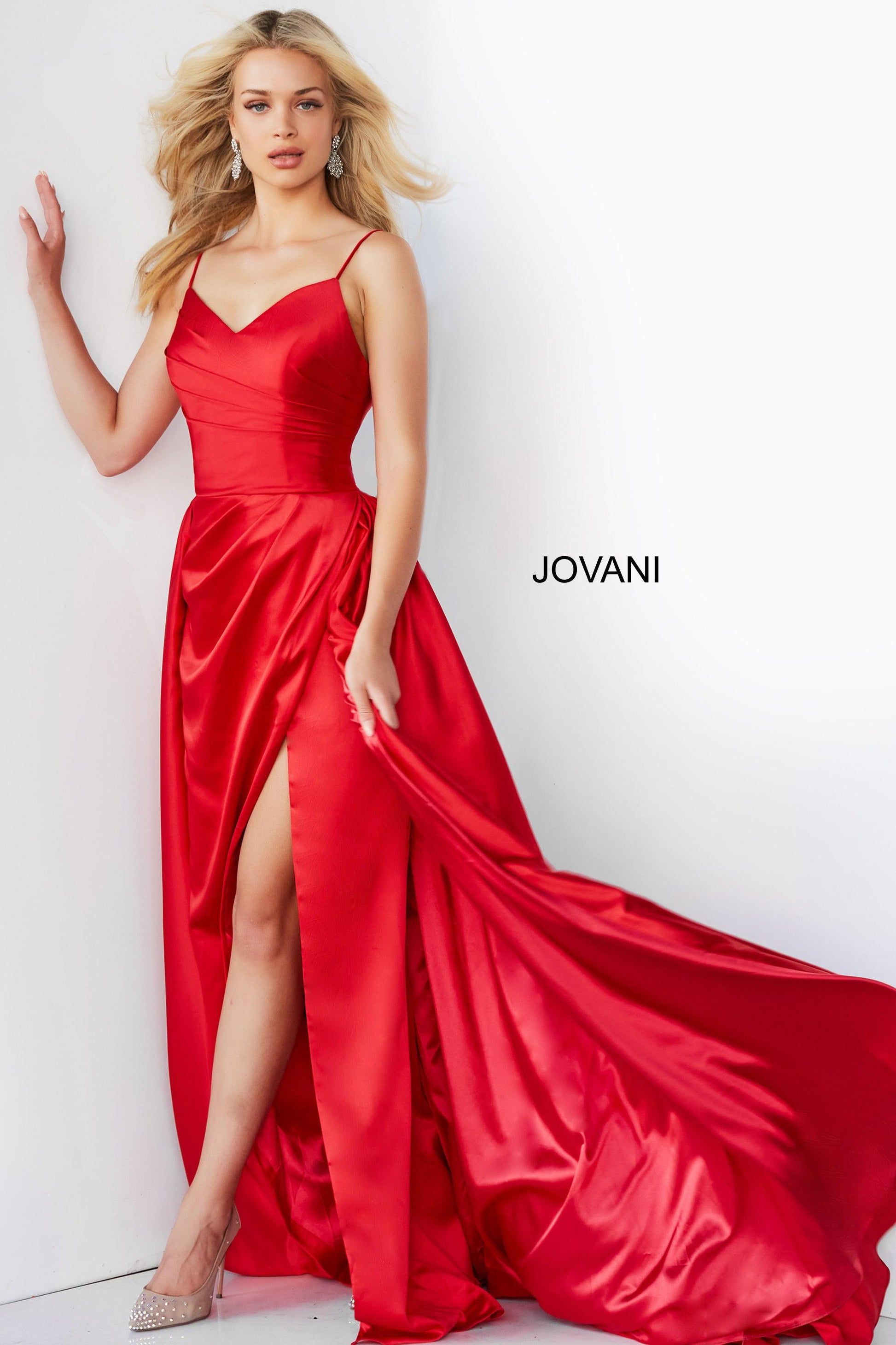 Jovani 07800 Formal Spaghetti Strap Long Prom Gown