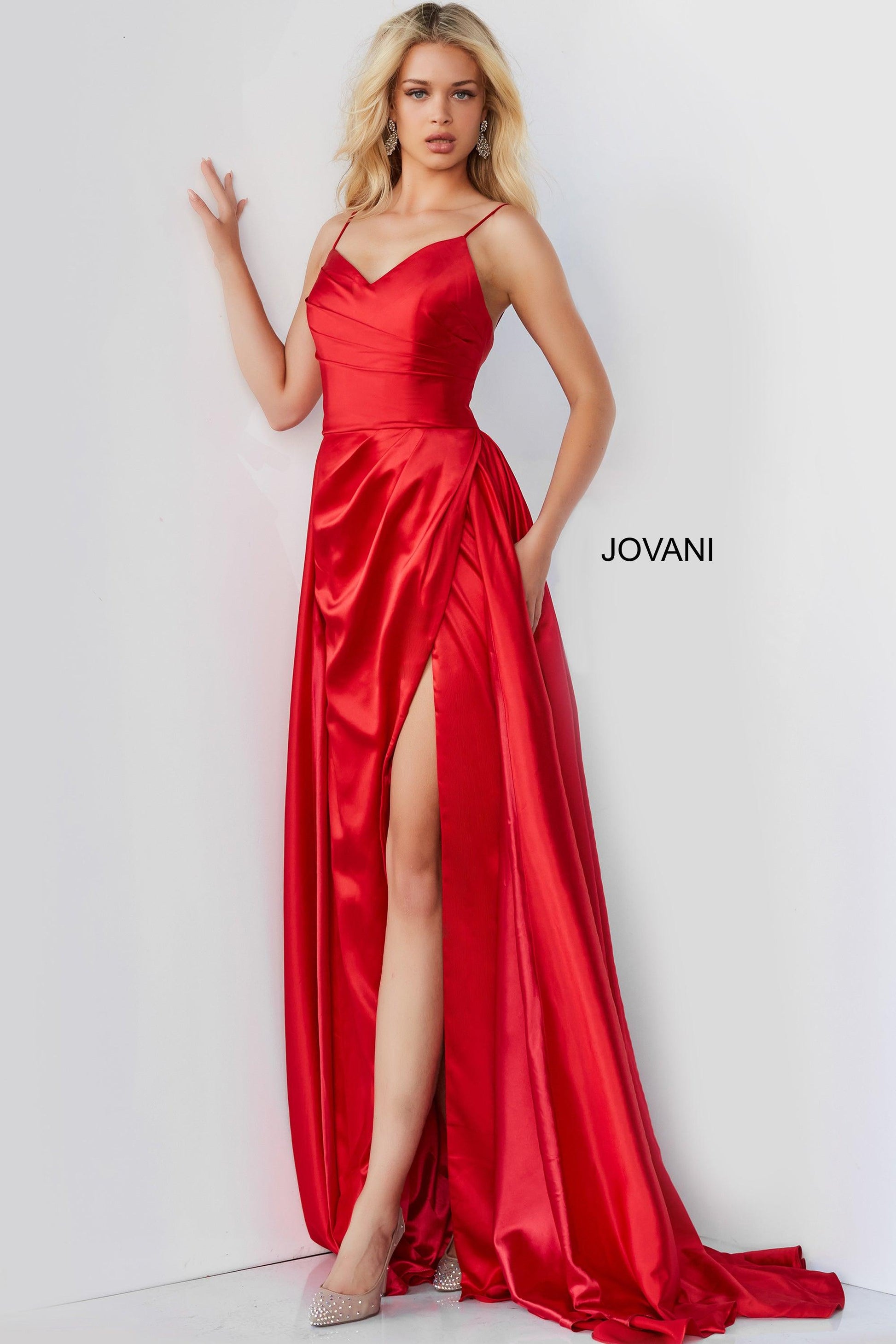 Jovani 07800 Formal Spaghetti Strap Long Prom Gown