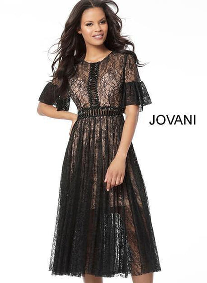 Jovani Formal Tea Length Dress M60966 - The Dress Outlet