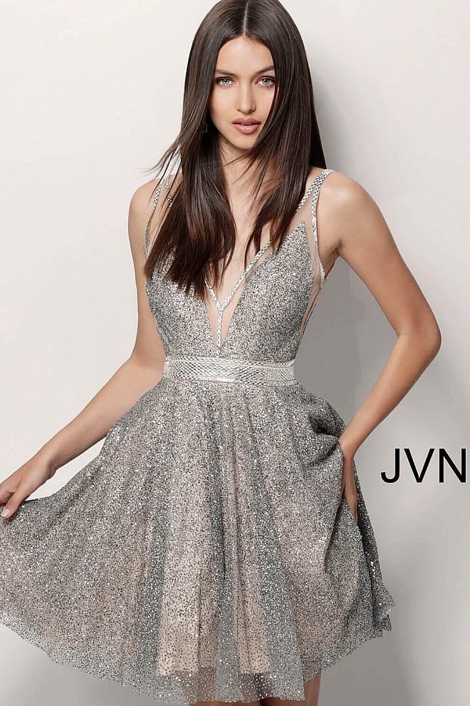 Jovani Glitter Short Prom Dress JVN62516 - The Dress Outlet