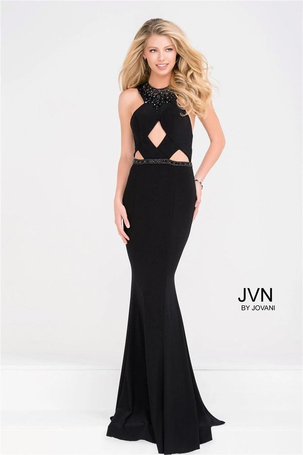 Jovani 41543 Halter Fitted Mermaid Dress