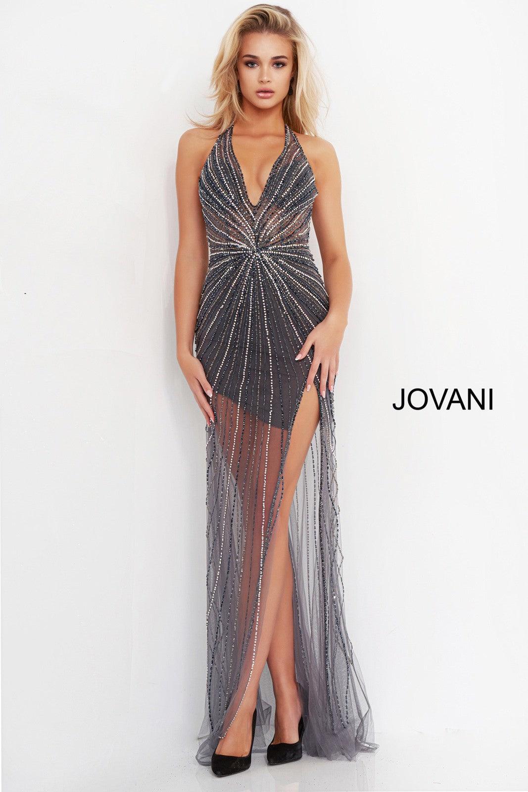 Jovani Halter Long Evening Dress 3208 - The Dress Outlet