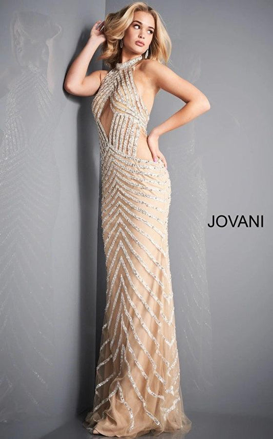 Jovani Halter  Long Evening Prom Dress 00817 - The Dress Outlet