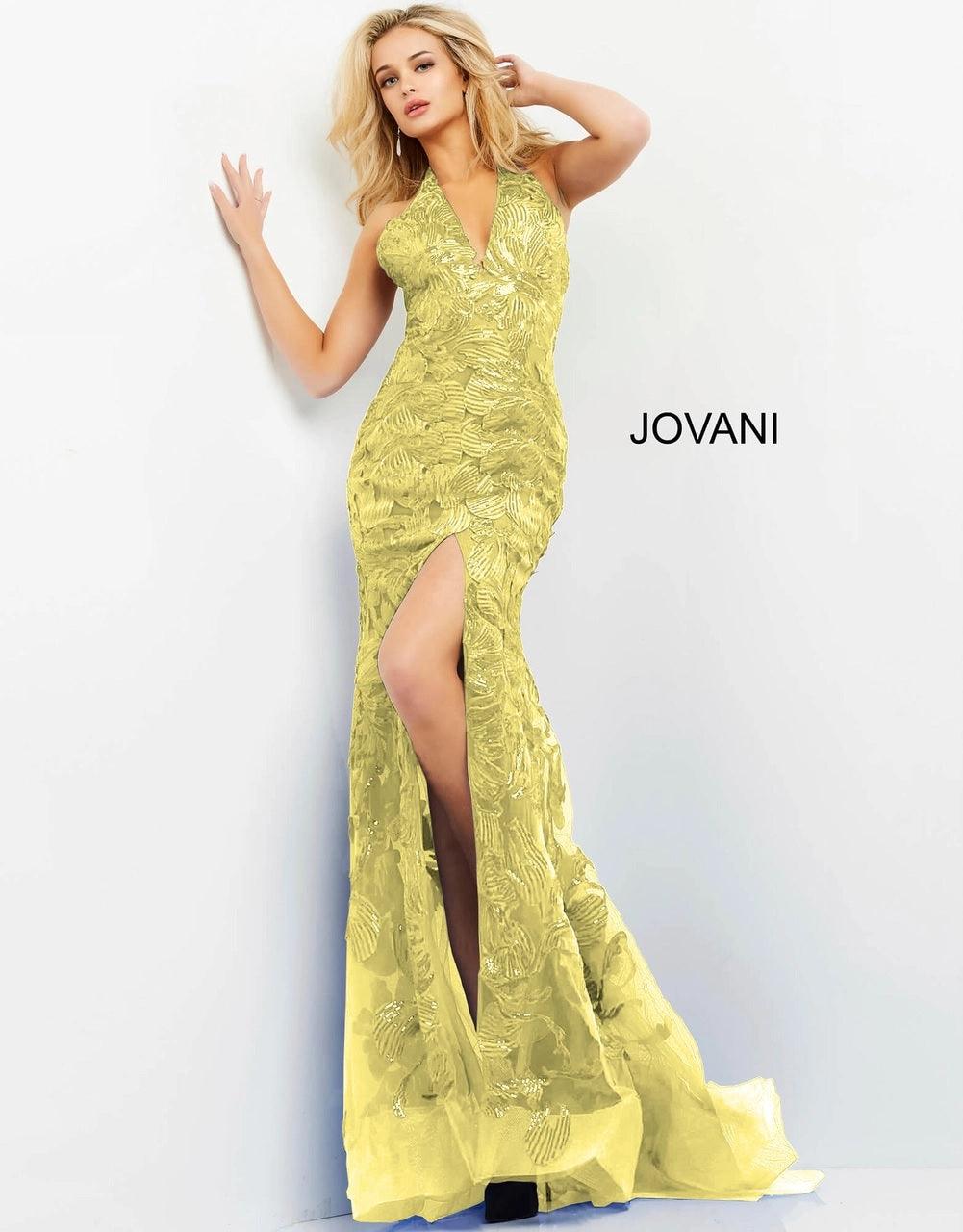 Jovani 8110 Halter Long Formal Prom Dress