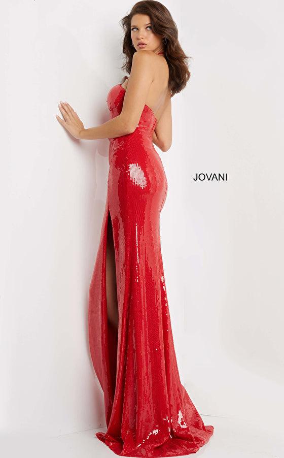 Jovani Halter Long Glitter Formal Dress 07216 - The Dress Outlet
