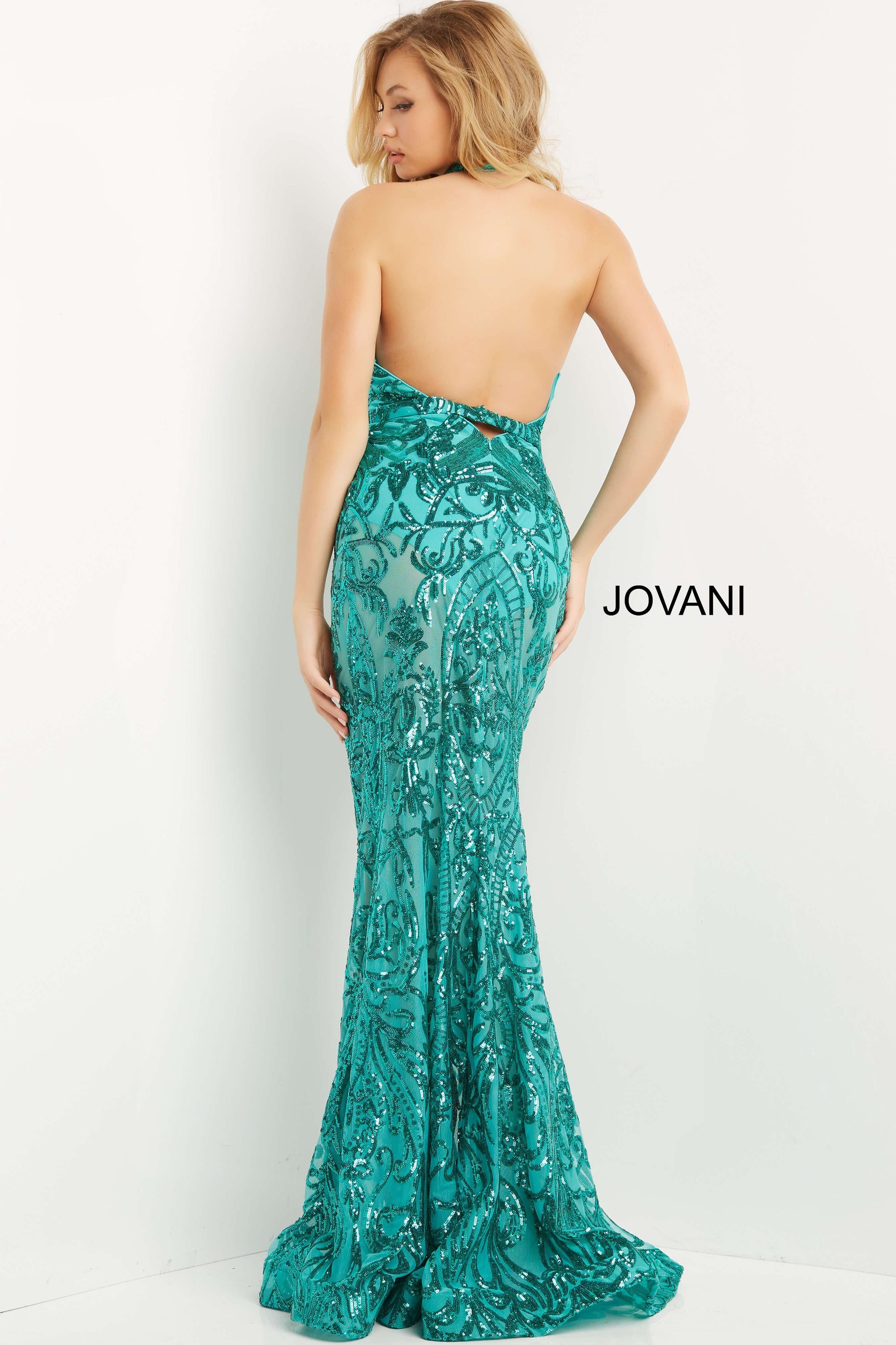 Jovani 06528 Halter Long Sexy Prom Dress