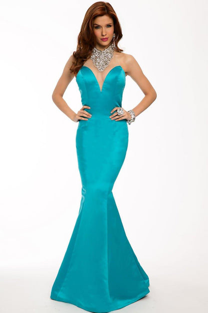 Jovani Halter Mermaid Long Prom Dress 22735 - The Dress Outlet