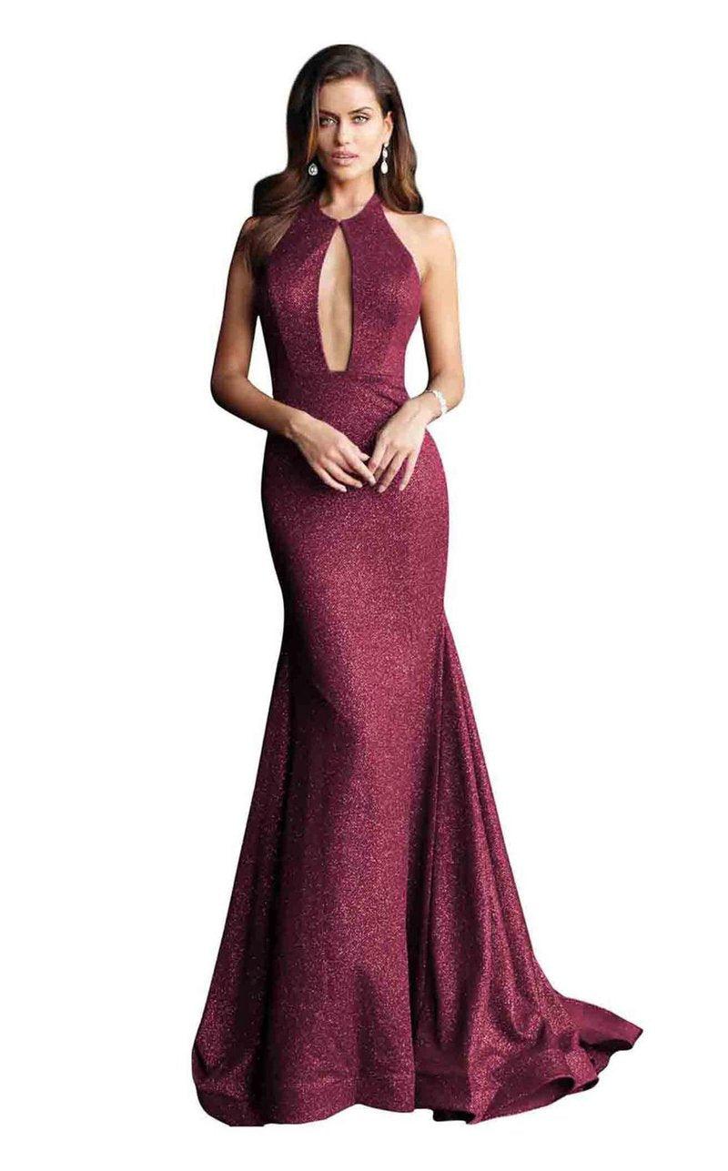 Jovani Halter Neck Glitter Prom Gown 64851 - The Dress Outlet