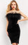 Jovani Knee Length Feather Cocktail Dress M3335 - The Dress Outlet