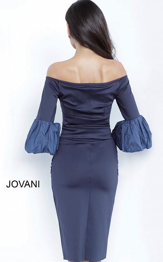 Jovani 1023 Knee Length Off Shoulder Cocktail Dress