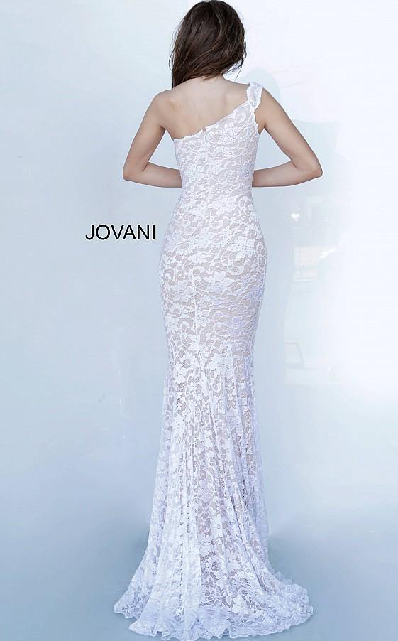Jovani Lace One Shoulder Prom Dress 02169 - The Dress Outlet