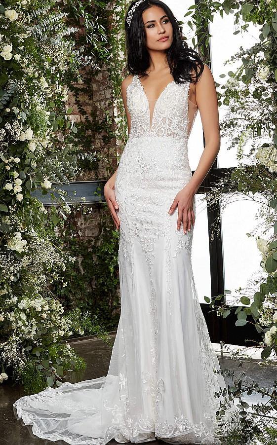Jovani Lace Sleeveless Bridal Long Gown JB07385 - The Dress Outlet