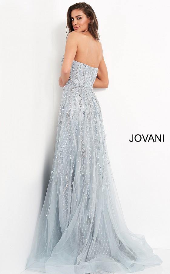 Jovani Long Beaded Strapless Evening Dress 04633 - The Dress Outlet