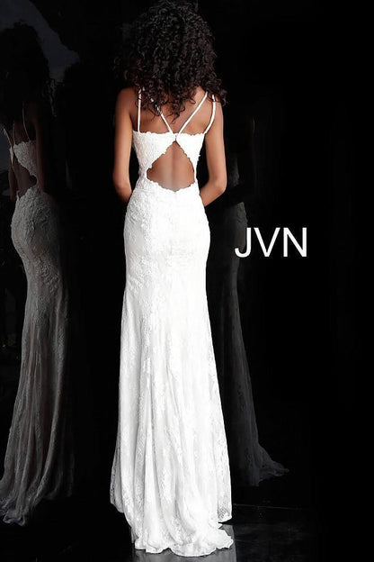 JVN By Jovani Long Fitted Formal Lace Prom Gown JVN66971 - The Dress Outlet Jovani