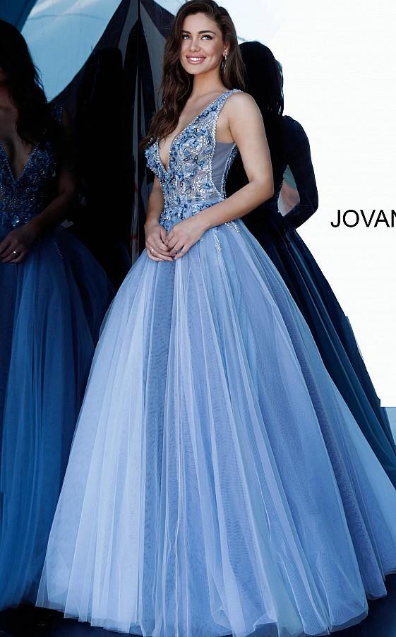 Jovani Long Floral Embellished Prom Dress 3110 - The Dress Outlet