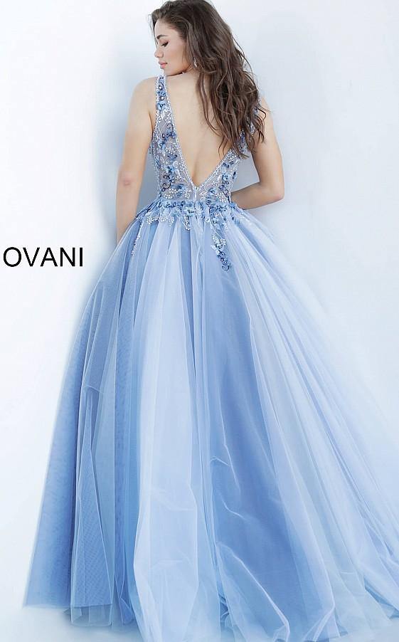 Jovani 3110 Long Floral Embellished Prom Dress