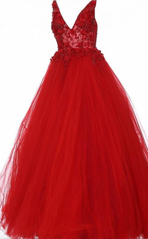Jovani 3110 Long Floral Embellished Prom Dress