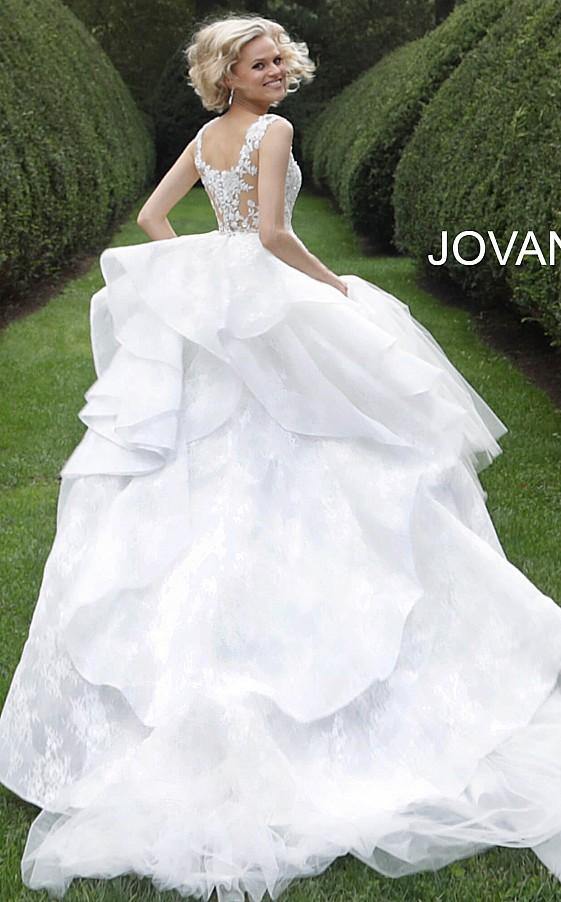 Jovani Long Floral Embroidered Wedding Dress JB68165 - The Dress Outlet