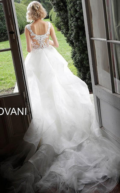 Jovani Long Floral Embroidered Wedding Dress JB68165 - The Dress Outlet
