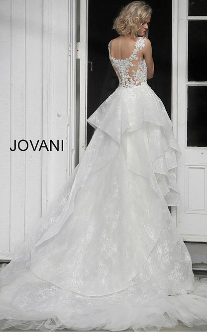 Jovani Long Floral Embroidered Wedding Dress JB68165 - The Dress Outlet