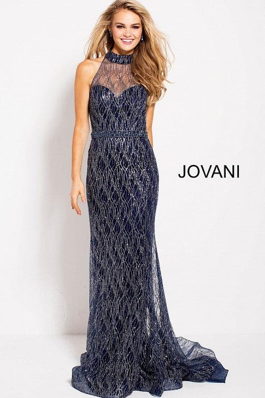 Jovani Long Formal Halter Prom Dress 59025 - The Dress Outlet