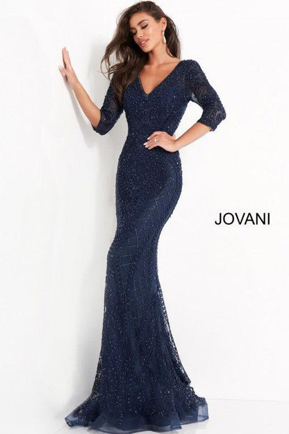 Jovani Long Formal Long Sleeve Evening Dress 03561 - The Dress Outlet