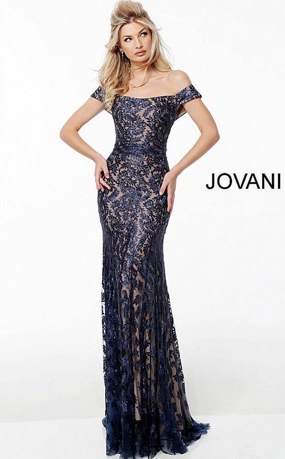 Jovani Long Formal Off Shoulder Evening Dress 49634 - The Dress Outlet