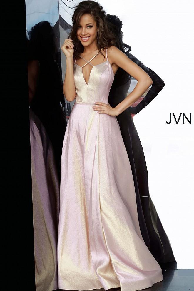 JVN By Jovani Long Formal Prom Dress JVN3779 Blush - The Dress Outlet Jovani