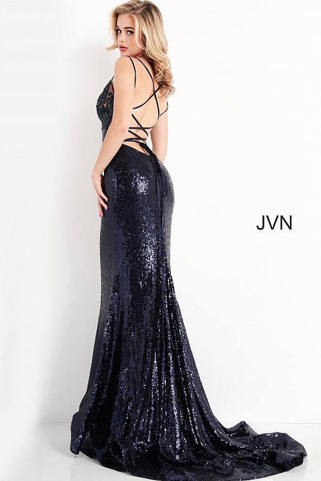 Jovani Long Fitted Sequin Prom Dress 05803 - The Dress Outlet