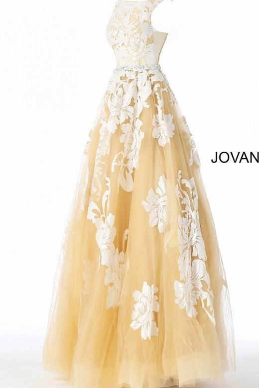 Jovani Long Formal Sleeveless Floral Prom Gown 48320 - The Dress Outlet