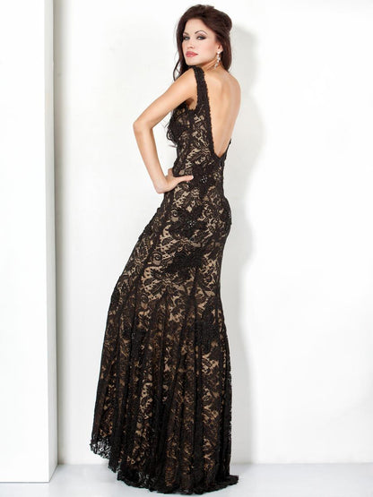 Jovani Long Formal Sleeveless Lace Dress 71397 - The Dress Outlet