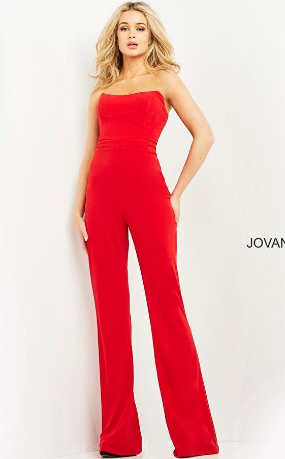Jovani Long Formal Strapless Jumpsuit 03915 - The Dress Outlet
