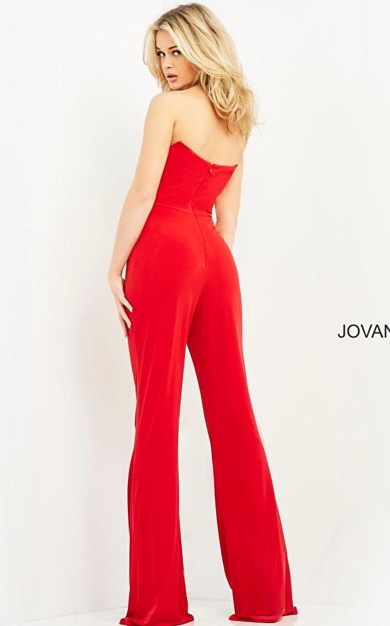 Jovani Long Formal Strapless Jumpsuit 03915 - The Dress Outlet