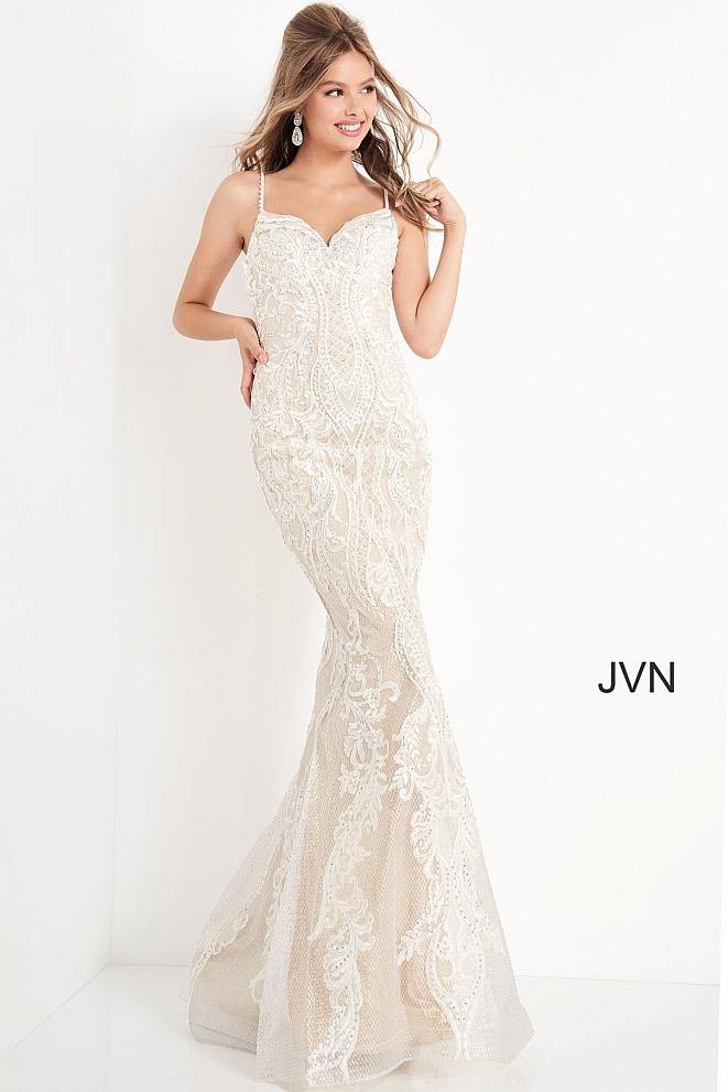 Jovani Long Fitted Wedding Dress JVN65529 - The Dress Outlet