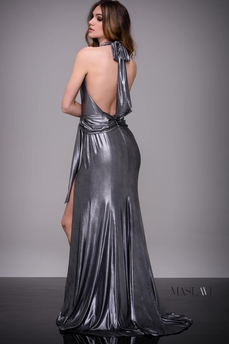 Jovani M51825 Long Metallic Prom Dress
