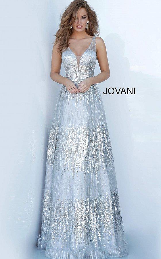 Jovani Long Metallic Prom Dress Sale - The Dress Outlet