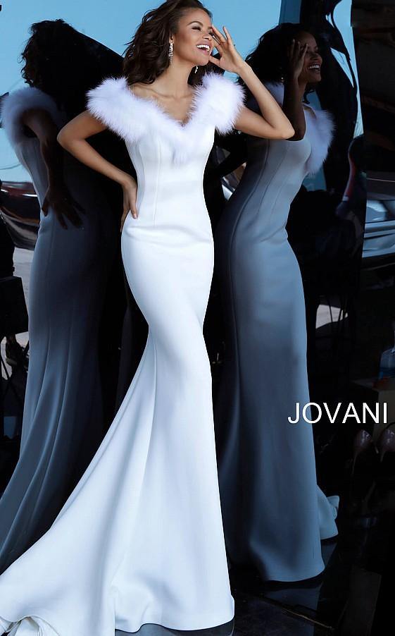 Jovani 63884 Long Off Shoulder Evening Mermaid Gown